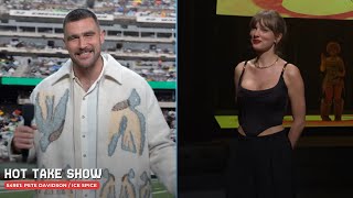 Travis Kelce amp Taylor Swift Make Surprise Appearances on SNL [upl. by Timothea51]