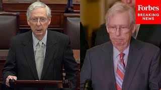 JUST IN Mitch McConnell Delivers First Remarks On Senate Floor Since Freezing At Press Conference [upl. by Asecnarf]