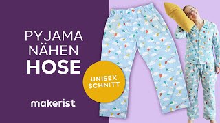 PyjamaSchlafanzug für Erwachsene und Kinder nähen  die Hose [upl. by Dunstan]