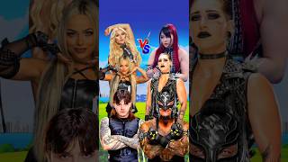 Rey Mysterio Iyo Sky amp Rhea Ripley Vs Liv Morgan Dominic Mysterio amp Tiffany Stratton 😈💥 shorts [upl. by Dduj]