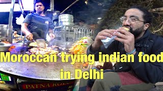 Moroccan trying indian Food in Delhi India 🇮🇳 [upl. by Alaikim]