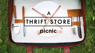 DIY PICNIC BASKET FROM THRIFT STORE ITEMS [upl. by Kristyn]