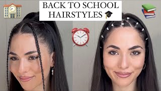 4 Easy Back to School Hairstyles 🏫 For long medium length hair [upl. by Anisamot]