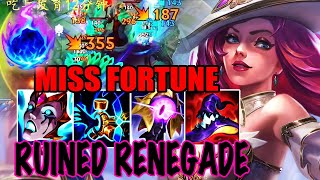 WILD RIFT MISS FORTUNE ADC GAMEPLAY  RUINED RENEGADE  MISS FORTUNE BUILD RUNES [upl. by Arracahs85]