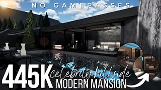 BLOXBURG  NO GAMEPASS Celebrity Hillside Modern Mansion  445k  Speedbuild [upl. by Nonnarb]