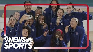 US womens basketball wins gold to close out 2024 Paris Olympics [upl. by Fisoi]