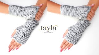 SO EASY Cute Crochet Fingerless GlovesHow to make crochet fingerless gloves [upl. by Buell453]