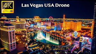 Las Vegas  4K UHD Drone Video at Night [upl. by Juliana]