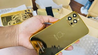 Unboxing Housing iPhone 12 Pro Max Gold 24K [upl. by Gaal52]