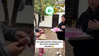 Ozi oddiy telefon ishlatsa ham qizi uchun yangi iphone oberibdi [upl. by Annaxor]