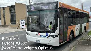 Dysons 1357 Iveco Metro Volgren Optimus [upl. by Leile]