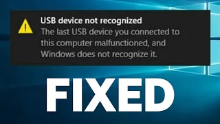 How to Fix USB Device Not Recognized in Windows 1011 [upl. by Curson]