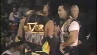 Bret Hart attacked by Razor Ramon and Ric Flair [upl. by Aliet927]