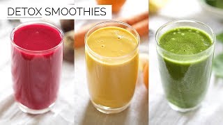 3 DETOX SMOOTHIE RECIPES  easy amp healthy smoothies [upl. by Yorke]