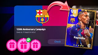 Finally eFootball™ 25 New Fc Barcelona 125th Anniversary Campaign Rewards  MSN Club Packs Coins 🔥 [upl. by Aillicsirp593]