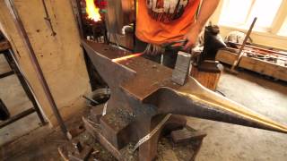 Artist blacksmith Tobbe Malm forging a corkscrew [upl. by Carry]