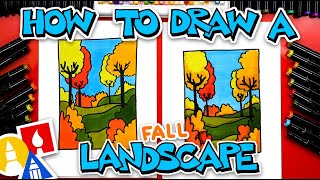 How To Draw A Fall Landscape  version 2 [upl. by Myrilla]