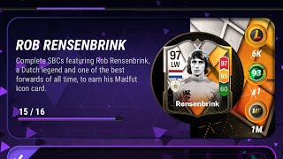 ROB RENSENBRINK  ALL 16 MADFUT SOLUTIONS  MADFUT FUTURE ICONS SBC SOLUTION  MADFUT 24 [upl. by Bradway417]