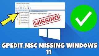 How to Fix gpeditmsc Missing Windows 11  gpeditmsc [upl. by Rhiamon]