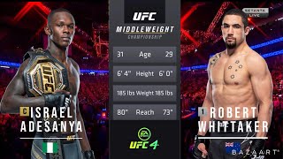 ISRAEL ADESANYA VS ROBERT WHITTAKER 2 FULL FIGHT UFC 271 [upl. by Ress]