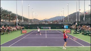 Great Courtside View Rublev and Karatsev vs Bolleli and Gonzalez  2021 BNP Paribas Open [upl. by Marsiella]