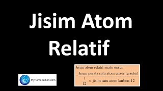 Kimia Tingkatan 4 KSSM Bab 3  Jisim Atom Relatif  Konsep Mol Formula dan Persamaan Kimia [upl. by Aikehs]