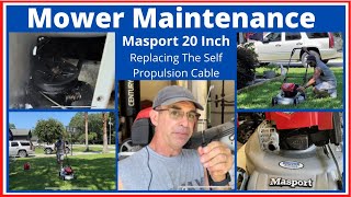 How To Replace the Self Propel Cable on a Masport 20 Inch Lawn Mower Part  765434MP [upl. by Killy49]