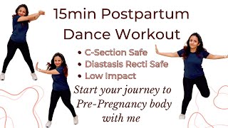 15 mins Postpartum Zumba workout  CSection Safe  Low Impact  Diastasis Recti SafeG Fit by Geetz [upl. by Bihas]