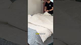 How To Put A Duvet Cover on Fast and Easy howto lifehacks [upl. by Anovahs795]