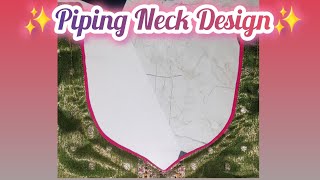 Piping Neck Design✨️Easy Method👆👍 [upl. by Netsriik]