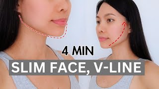 4 Min daily face lift routine to lose double chin get Vline long slim neck [upl. by Eytak57]