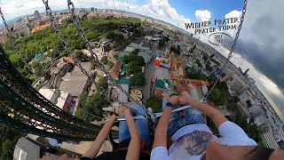 Wiener Prater Praterturm 360° VR POV Onride [upl. by Aivizt]