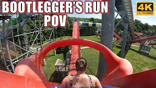 Bootleggers Run POV Back Row 4K 60FPS Splish Splash ProSlide Water Coaster  NonCopyright [upl. by Yttik]