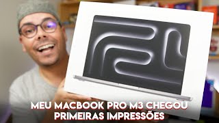 MEU MACBOOK PRO M3 CHEGOU O NOVO MACBOOK DA APPLE VALE A PENA UNBOXING COMPLETO [upl. by Anaj470]