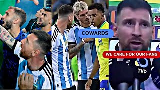 Lionel Messi reaction to Argentina fans beaten by Brazilian police [upl. by Auerbach]