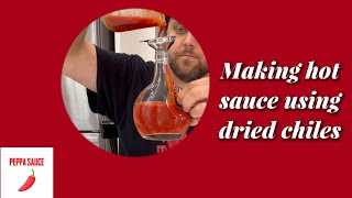 Making hot sauce with dried peppers  Brine fermentation  Chile de árbol [upl. by Sollows]