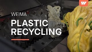 Plastic shredding and recycling with WEIMA  film fibers hard plastics [upl. by Namhcan]