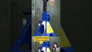 how strong is a car jack 150 ton hydraulic press😲 automobile satisfying reaction hydraulicpress [upl. by Pfister]