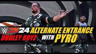 The Dudley Boyz ALTERNATE Entrance With PYRO in WWE 2K24 TheKeyboardWarrior [upl. by Fendig]