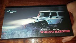 unboxing MICTUNING MICB1002 LED Light Bar Wiring Harness 30 AMP [upl. by Abercromby]