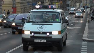 2x old Police van responding code 3 in Prague [upl. by Esbensen559]