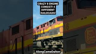 INSANE EIGHT ENGINE LASHUP FOUR DIFFERENT RAILROADS shorts [upl. by Cathryn]