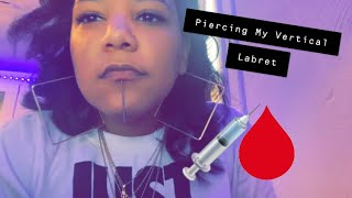 PIERCING MY VERTICAL LABRET AT HOME GONE WRONG 2022 [upl. by Reitrac]