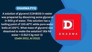 A solution of glycerol C3H8O3 in waterwas prepared by dissolving some glycerol in500 g of water [upl. by Gardy]