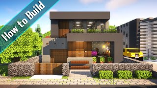 おしゃクラ！Part139 シックな色合いのモダンハウスの作り方 OSHACRA How To Make Chic Color Modern House Minecraft [upl. by Ydnar]