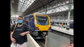 Northern 195 Trains  Sheffield to Manchester Piccadilly Rail Ride [upl. by Remy]