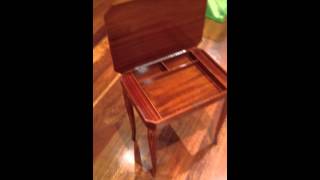 European parquetry dressing table with swiss music box playing quotIsle of Capriquot [upl. by Oruasi44]