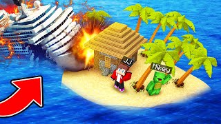 The Cruise Ship CRASHED INTO Mikey and JJ’s Island in Minecraft Maizen [upl. by Eddina729]