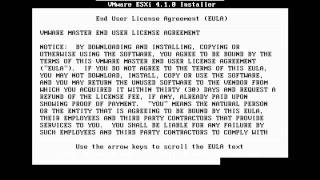 Installing VMware ESXi 410 [upl. by Reinnej]