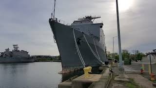 View of Ships Mothballed at Philadelphia Navy Shipyard [upl. by Annaoy412]